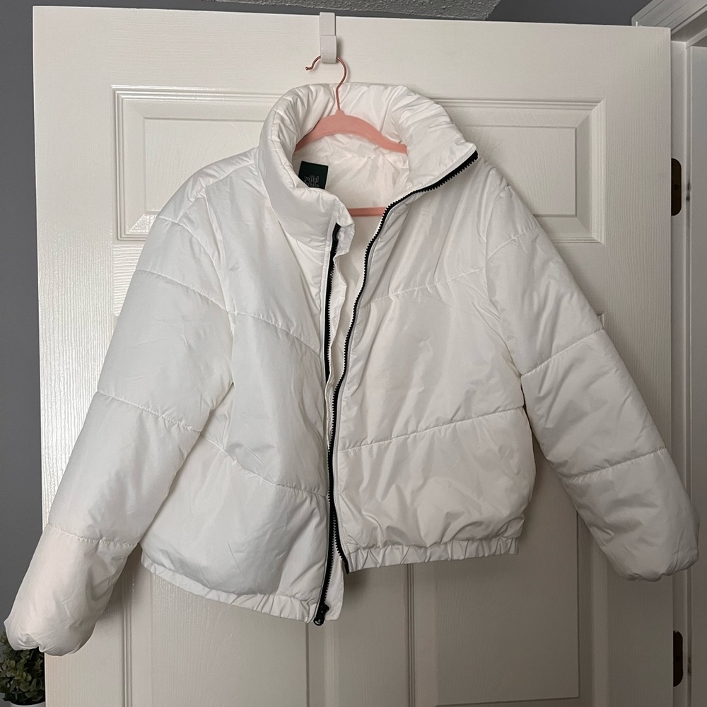 Target Wild Fable White Puffer Coat